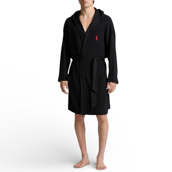 Polo Ralph Lauren Other - Polo Ralph Lauren Mens Thermal Hooded Robe Black Size L/XL NWT